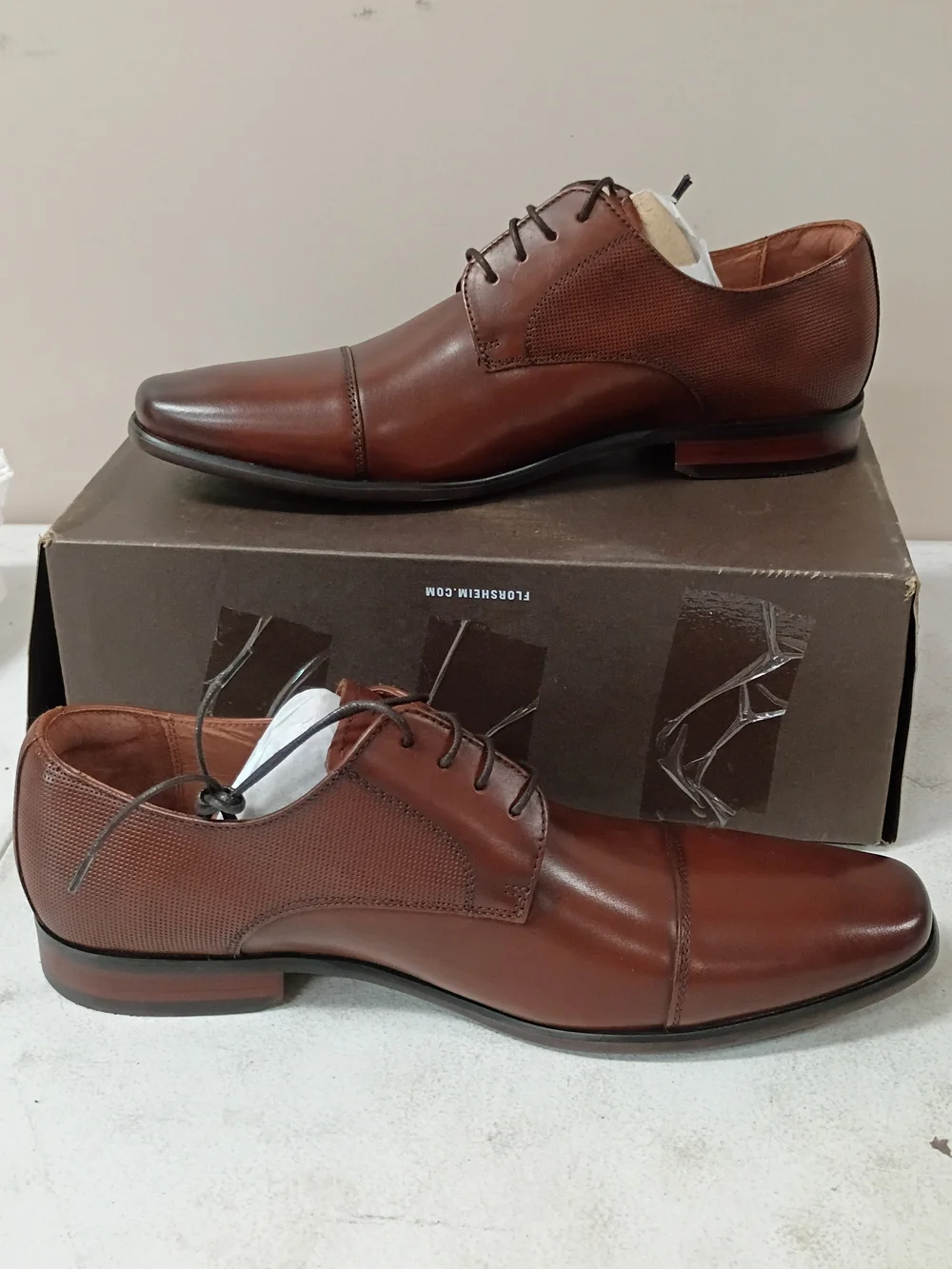 Florsheim Men's Chestnut Brown Cap-Toe Lace-Up Oxfords
